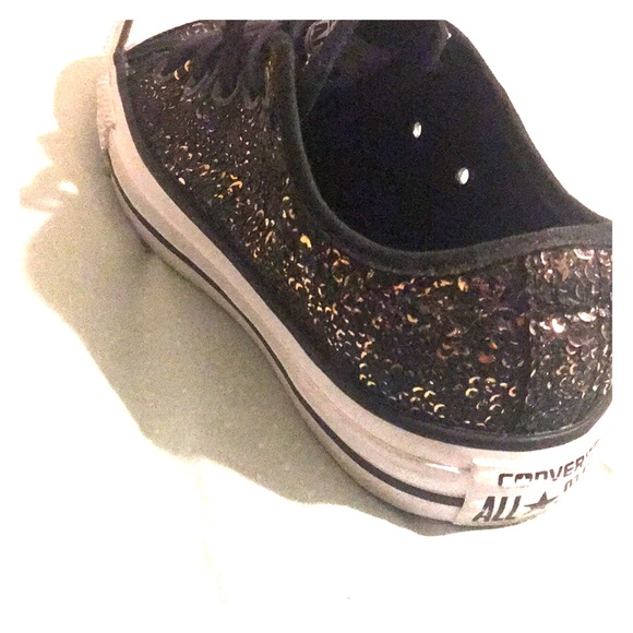 black and gold sequin converse
